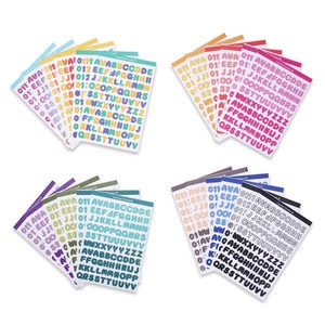 lot 7627064 image: GINCEVHY 2400 Pieces Small Colorful Vinyl Letter Stickers, 24 Sheets Self Adhesive Mini Alphabet Stickers, 0.5 inch Mailbox Numbers Letters Labels DIY Crafts Art Making, Used for Cards, Notebook Decor