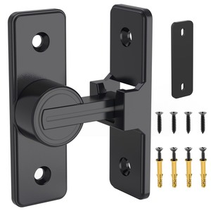 lot 7627068 image: Barn Door Lock Hardware, 90 Degree Heavy Duty Gate Latches Flip Latch Safety Door Bolt Latch Lock, Barn Sliding Door Latch Lock Suitable for Garden, Bathroom, Outdoor, Garage, Window (Black)