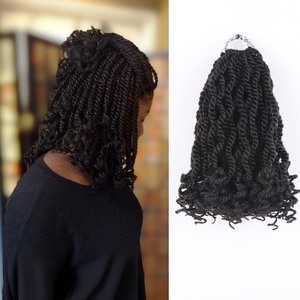 lot 7627071 image: Short Crochet Hair Wavy Senegalese Twist Crochet Hair Color 4 Pre Looped Crochet Hair for Black Women 12 Inch 8 Packs Crochet Senegalese Twists - 8 Inch,4