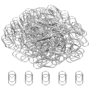 lot 7627076 image: MECCANIXITY Paper Clip Heart-Shaped Cute Decorative Fun Clips Bookmarks 0.8 Inch Silver Tone for Organize Office Home, Pack of 100