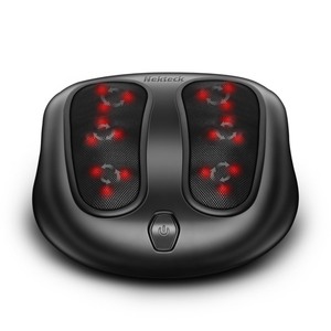 lot 7627091 image: Nekteck Foot Massager with Heat, Shiatsu Heated Electric Kneading Foot Massager Machine for Plantar Fasciitis, Built-in Infrared Heat Function and Power Cord (Black)