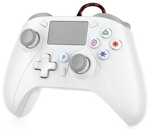 lot 7627092 image: Dinosoo 10ft Wired Controller, Compatible PC, with Hall Effect Joystick Turbo Programmable Back Button Multi-Touch Pad 3.5mm Headphone Jack