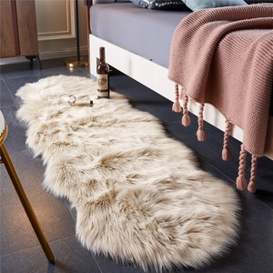 lot 7627102 image: EasyJoy Ultra Soft FluffyFuzzy Shaggy Area Rug Faux Fur Chair Cover Seat Pad for Bedroom Floor Sofa Living Room (2 x 6 ft Sheepskin, Beige)