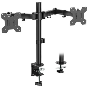 lot 7627121 image: WALI Dual Monitor Desk Mount, Monitor Stand for 2 Monitors Up to 27inch, Dual Monitor Mount Max 22lbs for Home, Office, School (M002), Black