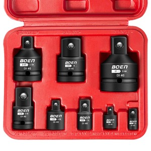 lot 7627123 image: BOEN 8 Piece Impact Socket Adapter and Reducer Set, 14 38 12 34 Drive Socket Adapter Set with Durable Case for Impact Driver Conversions (Upgraded)