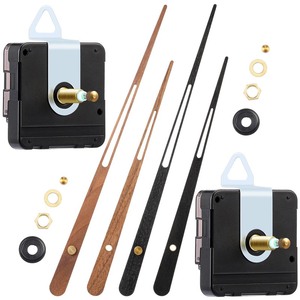 lot 7627132 image: Jadive 2 Pcs High Torque Long Shaft Clock Movement Mechanism with Wooden Clock Hands for DIY Repair Parts Replacement(Fit for 24 Clock, 21 mm Shaft)