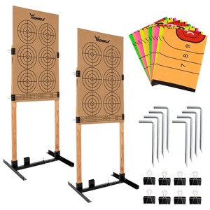 lot 7627137 image: Highwild Adjustable Target Stand Base for Paper Shooting Targets Cardboard - H Shape - USPSAIPSC - IDPA Practice - Upgraded Version (2 Pack)