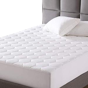 lot 7627164 image: EXQ Home Full Size Mattress Pad Quilted Mattress Protector Fitted Sheet Mattress Cover for Bed Stretch Up to 18�� Deep Pocket (Breathable)