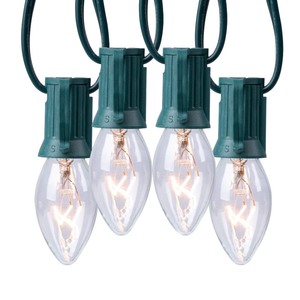 lot 7627179 image: Vintage C9 Christmas Lights Outdoor, 50 FT C9 String Lights for Christmas Decorations Holiday Party Indoor Room Outdoor Roofline Backyard Garden Patio Cafe Home Decoration, E17 Base, 50 2 Bulbs