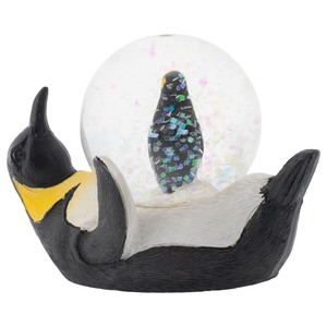lot 7627181 image: Elanze Designs Yellow Neck Penguin Mommy and Chick Magical Whimsical Tabletop Dresser Nightstand Figurine Miniature 45MM Sturdy Glitter Water Snow Globe Decoration
