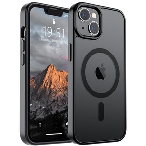 lot 7627208 image: SUPFINE Magnetic for iPhone 14 Case & iPhone 13 Case (Compatible with MagSafe)(10 FT Military Grade Drop Protection) Slim Translucent Matte Shockproof Phone Cover,Black