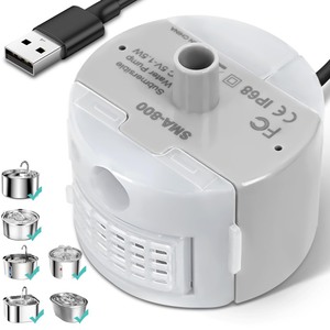 lot 7627218 image: Ultra-Quiet Replacement Pump for Stainless Steel Cat Water Fountains - SMA-800 Motor - Safe and Easy to Clean with Low Voltage DC 5V and USB Cable (Pump) (Side Suction Pump)