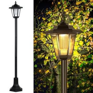 lot 7627229 image: Feekoon 42 Solar Lamp Post Light, Outdoor Waterproof Lamp Post with Lampshade, Solar Powered Vintage Street Lights Anti Dumping Decorative Floor Lamp for Yard, Patio, Garden, Lawn, Pathway, Door