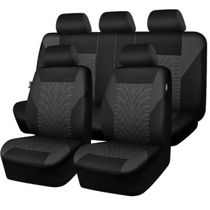 lot 7627231 image: CAR PASS Car Seat Covers Full Sets, Front & Split Rear Bench for Car, 3D Tyre Embossed Automotive Interior Covers, Airbag Compatible, Quick Setup Universal Fit Seat Covers for Car, SUV(Charcoal)