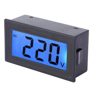 lot 7627263 image: YB5135DB AC80-500V Two Wires Mini Digital Voltmeter Panel Two-wire LCD Display Digital Volt Panel Meter Voltage Monitor Tester Gauge with Digital LCD Blue Backlight Display