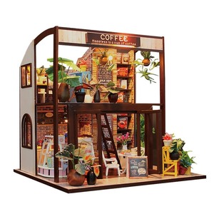 lot 7627276 image: CRIOLPO DIY Doll House Miniature House Kit, Wooden Tiny House Crafts, Inventive Room with Furniture, DIY Miniature Doll House Kit for Adults, Tiny House Model Kits, for Hobbyists - Time Travel Caf�
