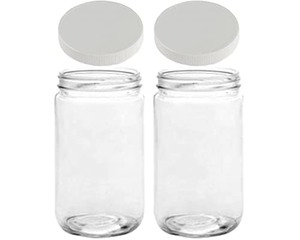 lot 7627287 image: JARMING COLLECTIONS Mason Jars 32 Oz Glass EXTRA WIDE MOUTH Quart Storage Jars with Lids - BPA Free Plastic Storage Lids - Made in USA - Quart Glass Jars 32 oz with Airtight Lids (Set of 2)