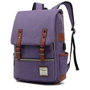 lot 7627312 image: Mancio with USB Charging Port, Elegant Water Resistant Travelling Backpack Casual Daypacks College Shoulder Bag for Men Women, Fits up to 15.6Inch Laptop,Purple