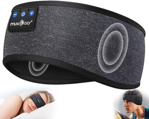 lot 7627318 image: MUSICOZY Sleep Headphones Bluetooth 5.2 Headband Headphones, Wireless Earphones Music Sleep Earbuds for Side Sleepers Sleeping Eye Mask for Women Men Workout Running Cool Unique Gifts, Black