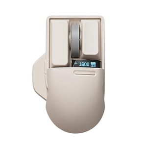 lot 7627324 image: LOFREE Touch PBT Wireless Mouse with USB Receiver, Bluetooth, Wired Connection, Rechargeable, 4000 DPI with OLED Screen Compatible with Glass Surface for Mac Windows PC NotebookTofu Pink