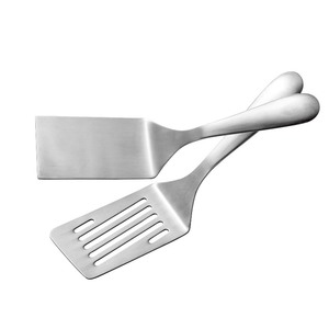 lot 7627330 image: IMEEA Metal Spatulas Set SUS304 Stainless Steel Griddle Spatula Slotted Hamburger Turner Flat Top Grill Spatula for Cooking 10-Inch
