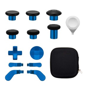 lot 7627331 image: 13 in 1 Metal Thumbsticks for Xbox One Elite Series 2, Elite Series 2 Core Controller Parts, Gaming Accessory Replacement, Metal Mod 6 Swap Joysticks, 4 Paddles, 2 D-Pads, 1 Tool(Plating Blue)