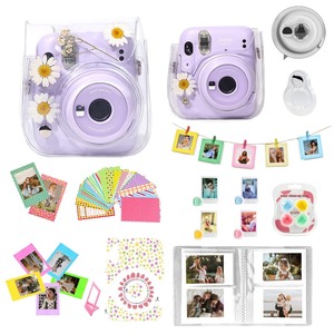 lot 7627339 image: WOGOZAN Accessories Kit Compatible with Fujifilm Instax Mini 11 Instant Film Camera Include Case  Mini 3 Inch Photo Album  More (Transparent Real Flower Daisy) (No Camera)