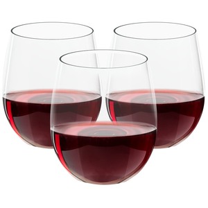 lot 7627341 image: FOCUSLINE 32 Pack Plastic Wine Glasses Stemless, 12 Oz Crystal Clear Disposable Wine Cups, Reusable Plastic Wine Glasses for Parties Weddings, Shatterproof Recyclable and BPA-Free