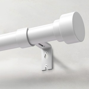 lot 7627343 image: IFELS Heavy Duty Curtain Rods for Windows 66 to 120 Inch, 1 Inch Adjustable White Curtain Rod Set with Easy Installation and Modern Design (A1,White,30-120)