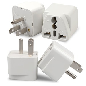 lot 7627349 image: 4 Pack Universal Adapter, Europe to US Plug Travel Adapters (White)
