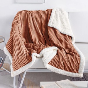 lot 7627351 image: DISSA Sherpa Blanket Fleece Throw �� 60x80, Caramel �� Soft, Plush, Fluffy, Fuzzy, Warm, Cozy, Thick �� Perfect for Couch, Bed, Sofa, Chair - Reversible Throw Blanket