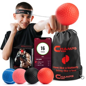 lot 7627370 image: Boxing Reflex Ball Set with Punch Counter App�� 4 Boxing Balls with Varying Weights, Headband and 4 Spare Strings to Improve Speed, Hand-Eye Coordination for Men, Kids Boxing Equipment MMA Gear Gift