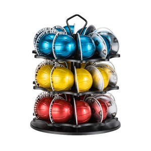 lot 7627373 image: FlagShip Coffee Pod Holder Carousel 3 Tier for Vertuo Pod Holder Metal DIY Install Small for Vertuo Pod Stand (30 Pods Capacity)