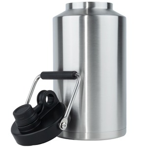 lot 7627384 image: Kerilyn Insulated Gallon Jug with Handle, One Gallon, 128oz Stainless Steel, Large Double Vacuum Water Bottle for Hot & Cold Drinks, Wide Mouth, Sweat Proof, Great for Travel, Camping, Stainless