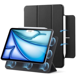 lot 7627393 image: ESR for iPad Air 11 Inch Case M2(2024), iPad Air 6th5th4th Gen (202420222020), Powerful Magnetic Attachment, Slim Trifold Stand Case, Supports Pencil Pro&Pencil(USB-C), Durable Protection, Black