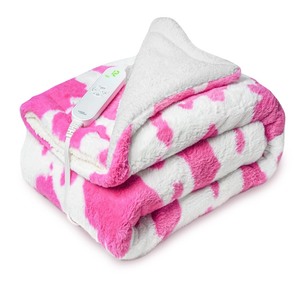 lot 7627400 image: GOQO TOMO Weighted Electric Heated Blanket 36 x 48 Warming Blanket with 12 Heating Levels, Glass Beads - M3648(Pink)