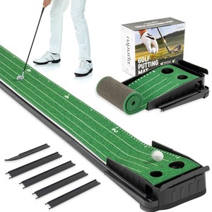 lot 7627418 image: ropoda 9ft Golf Putting Green, Portable Putting Mat for Home and Office with Auto Ball Return Function, Golf Practice Putting Mat Aid for Indoor and Outdoor Use
