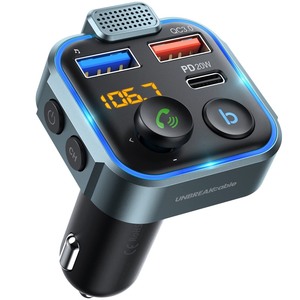 lot 7627437 image: UNBREAKcable Bluetooth 5.3 FM Transmitter for Car, PD 20W  QC 3.0 Stronger Microphone & HiFi Bass Sound Cigarette Lighter Radio Music Adapter Charger, Supports Hands-Free Siri Google Assistant