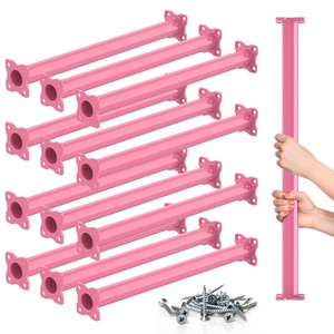 lot 7627442 image: Sulythw 12 Pcs Monkey Bars Ladder Rungs Hardware Kit for Backyards Indoor Outdoor Kids Climbing Metal Monkey Bar Playground Equipment Swing Set Accessories (Pink, 16.5 Inch)