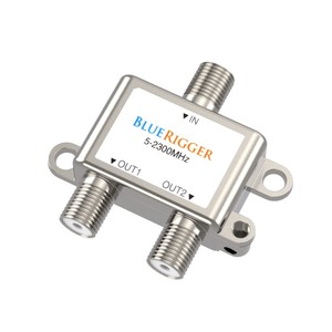 lot 7627449 image: BlueRigger 2-Way Coaxial Cable Splitter (RG6 Two Way Mini Diplexer, F-type, 2.3GHZ 5-2300MHz) Digital Signal Female Coax Splitter - Works with Satellite, Antenna, HDTV, Amplifier, Cable TV, Dish, CATV