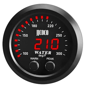 lot 7627462 image: ZHSYMX Universal 52mm Water Temperature Gauge with Alarm and 18 NPT Sensor Car Digital Meter Red Display Temp 100-300F(38-150C)