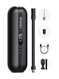 lot 7627463 image: CYCPLUS Electric Air Compressor Portable Bicycle Pump Car Tire Inflator, Max 150 PSI, Auto Shut-Off Air Pump with Presta and Schrader Valves for All Bicycles Motorcycles and Cars