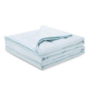 lot 7627471 image: Weighted Idea Weighted Blanket for Adults (Baby Blue,48x72,15lbs) Twin Size Cooling Breathable Heavy Blanket with Premium Glass Beads All-Season Soft Thick Blanket