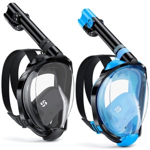 lot 7627472 image: W WSTOO Full Face Snorkel Mask,Suitable for Beginners Dry Top Snorkeling Gear,Can Your Mouth or Nose to Breathe,180 Degrees Panoramic View,Anti-Fog Anti-Leak,Summer Travel and Vacationing Best Gifts