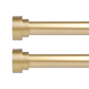 lot 7627490 image: 2Pack Gold Curtain Rods for Windows 28 to 48 Inch(2.3-4ft),1�� Diameter Heavy Duty Curtain Rods,Adjustable Curtain Rod,Modern Decorative Drapery Rods,Telescoping Window Curtains Rod 18-45,Brass Gold