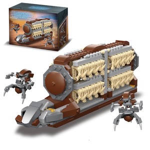 lot 7627496 image: Mavo brix Battle Army Clone Platoon Attack Craft Building Set, 32 PCS Battle Soldiers Figures with Weapons, Troop Carrier Building Toys with 2 Droidekas for Adult, 537 PCS