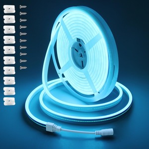 lot 7627505 image: ALITOVE Neon Light Strip Ice Blue LED Rope Light for DIY Neon Signs 16.4ft 5M 600 LEDs 12V DC Waterproof IP67 for Bedroom Bar Gaming Room Living Room DIY Wall Decor ��No Power Adapter & Dimmer��
