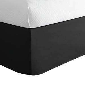 lot 7627510 image: TODAYS HOME Classic Tailored, Microfiber, 14 Drop Length Bed Skirt Dust Ruffle, Queen, Black