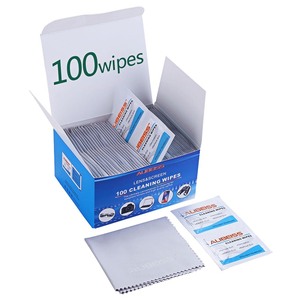 lot 7627511 image: Pre-Moistened Lens Wipes ALIBEISS Screen Wipes for Glasses, Camera,Tablets, Smartphone, Screens and Other Delicate Surfaces,Pack of 100