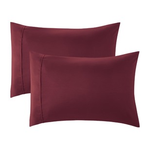 lot 7627515 image: Bedsure King Size Pillow Cases Set of 2 - Burgundy Polyester Microfiber Pillowcases 2 Pack, Super Soft Pillow Case Cover with Envelop Closure, 20x36 Inches